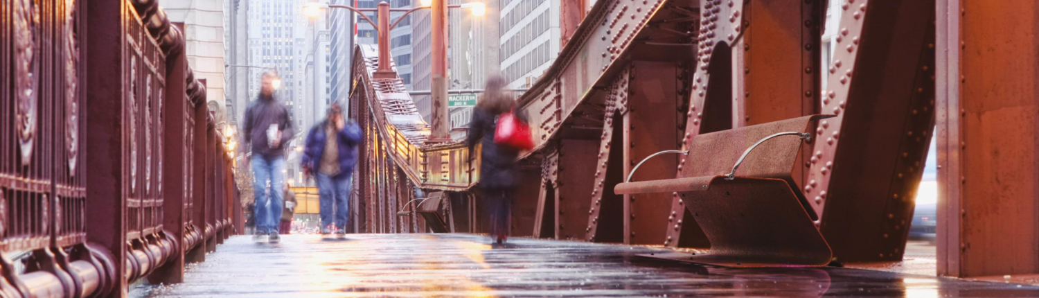 Chicago LaSalle Street Bridge Sidewalk